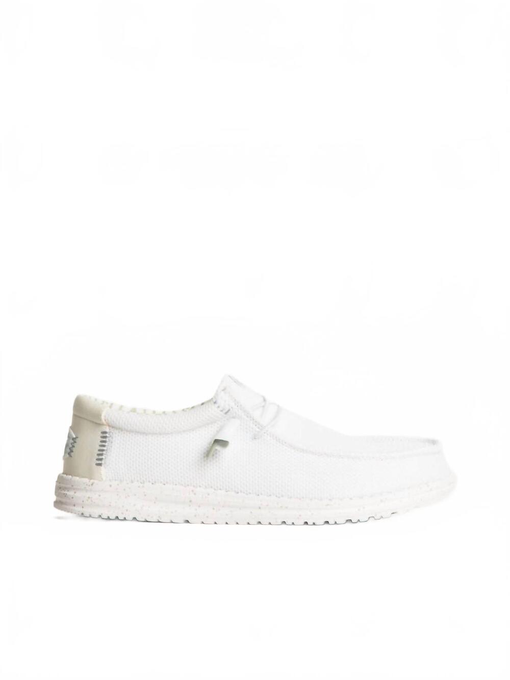 NEW HEY DUDE men's wally stretch sox slip-on loafer shoe in white